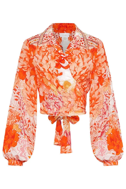 Weekend Deals to Make You Smile Cropped Wrap Shirt