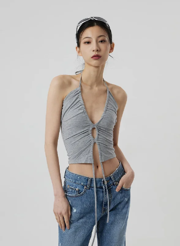 Can't Resist Neck strap Cropped Top CF309