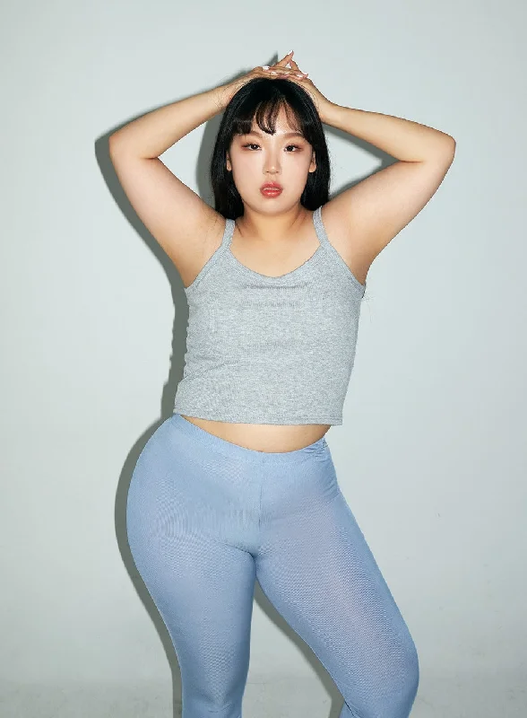 Flash Sale Plus Everyday Basic Ribbed Cropped Cami Top IY24