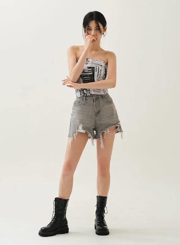Limited Offer Newspaper Print Tube Top CM13