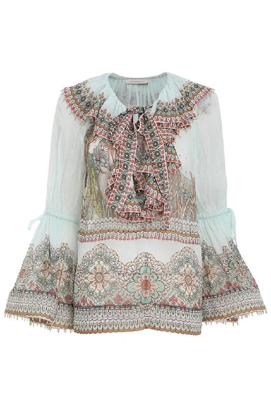 Super Discount Kaleidoscope Ruffle Blouse