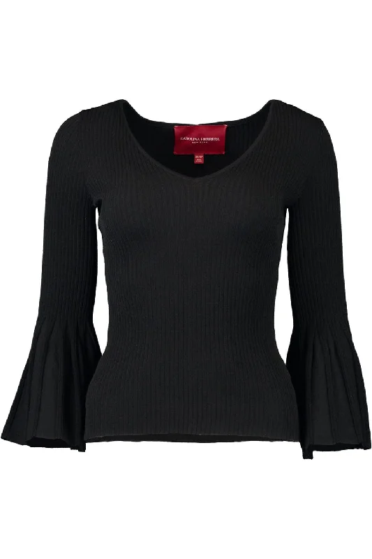New Deal V-Neck Flare Knit Top