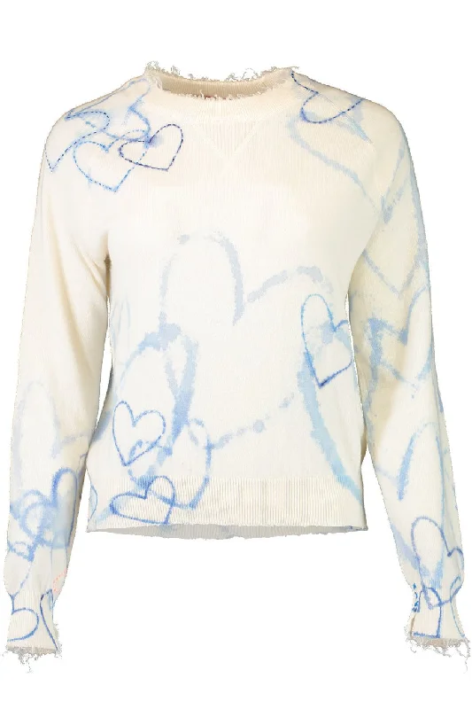 Weekend Deals That Impress Heart Sleeve Crewneck - Blue
