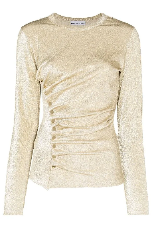 Super Sale Side Ruched Shimmer Top