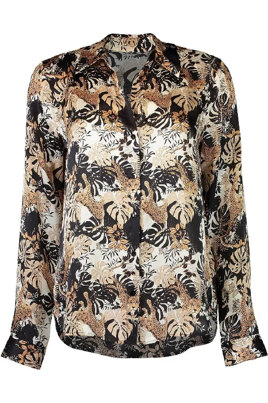 Weekend Deal Tyler Long Sleeve Blouse - Black Panther