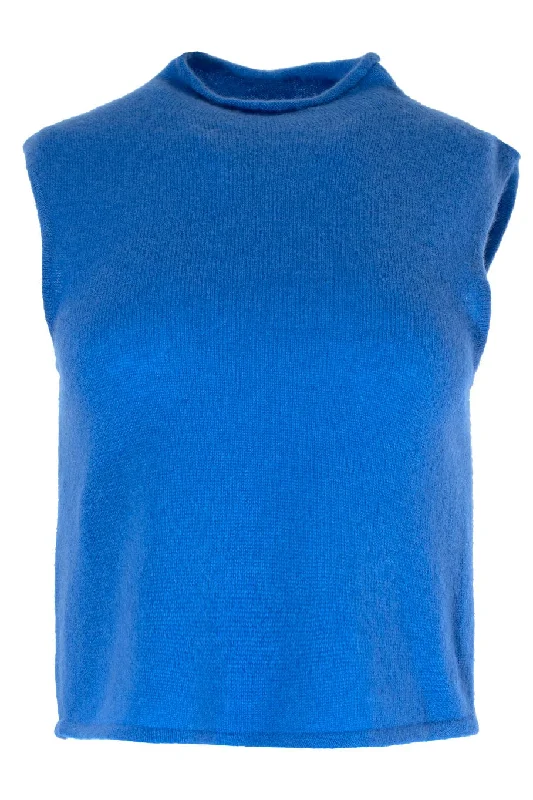 Weekend Discounts to Delight Airy Cashmere Silk Roll Neck Tank
