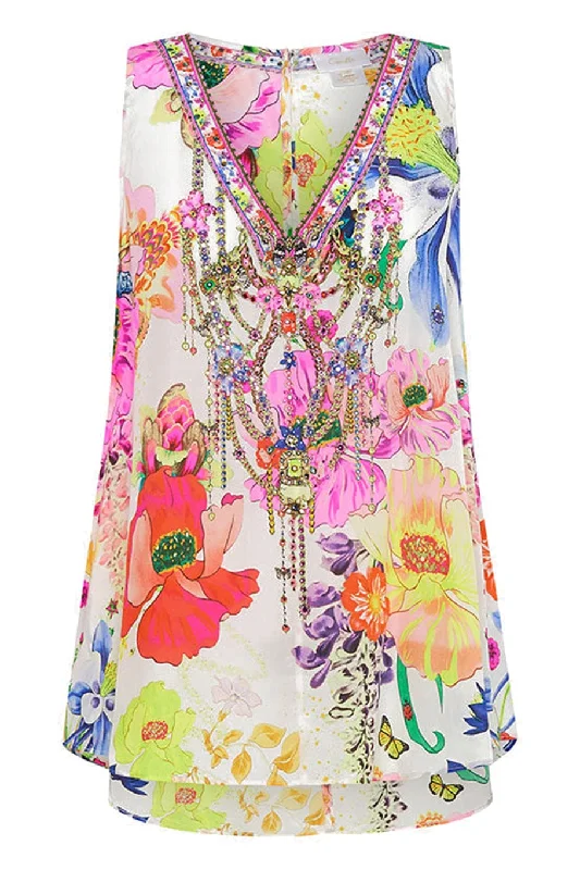 Weekend Shopping Made Better VNeck Button Back Top