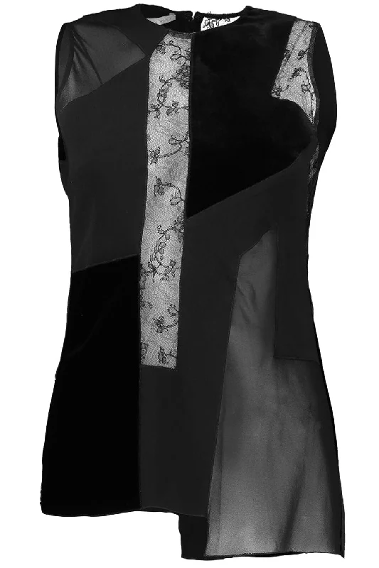While Supplies Last Lace & Velvet Patchwork Top