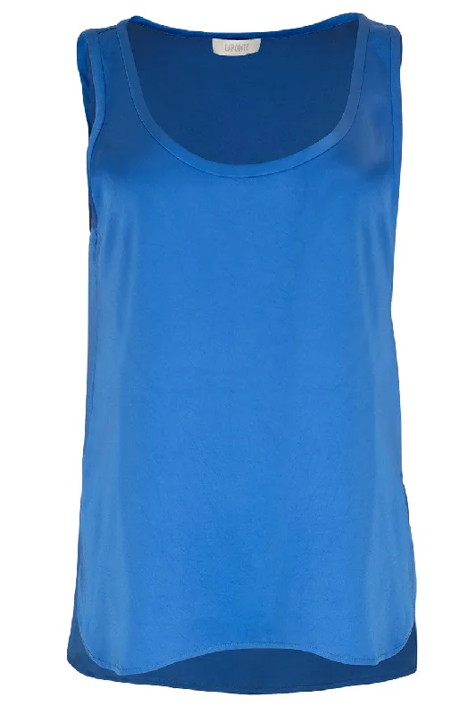 Weekend Savings Spectacular Lightweight Texture Satin Scoop Neck Tank