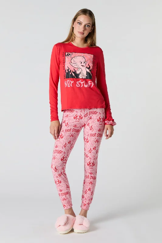 Weekend Bargains to Relish Hot Stuff Long Sleeve Top & Legging 2 Piece Pajama Set