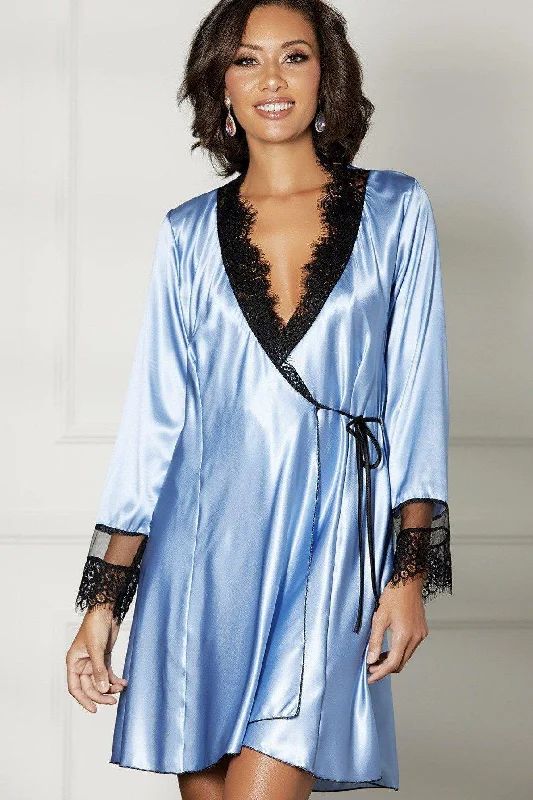 Early Access Charmeuse And Eyelash Lace Robe