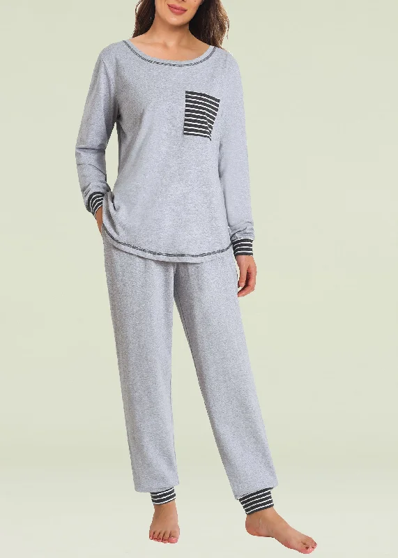 Weekend Bargains to Savor Women's Cotton Pajama Set Long Sleeve Sleepwear