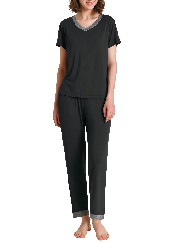 Women's Petite Pajamas Set Soft Viscose Loungewear