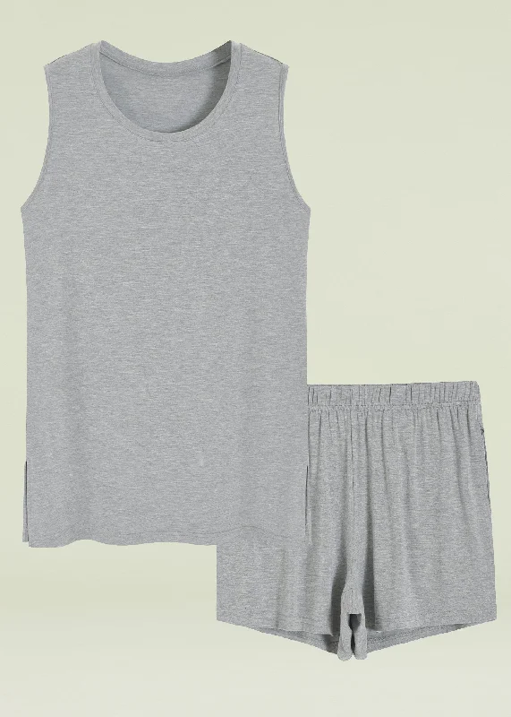 Weekend Discounts to Delight Women's Bamboo Viscose Pajama Tank Top Shorts Lounge Set