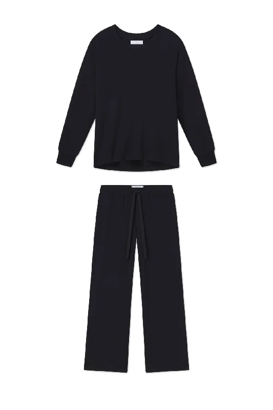 Weekend Bargains to Grab Relax Pants Set in Black