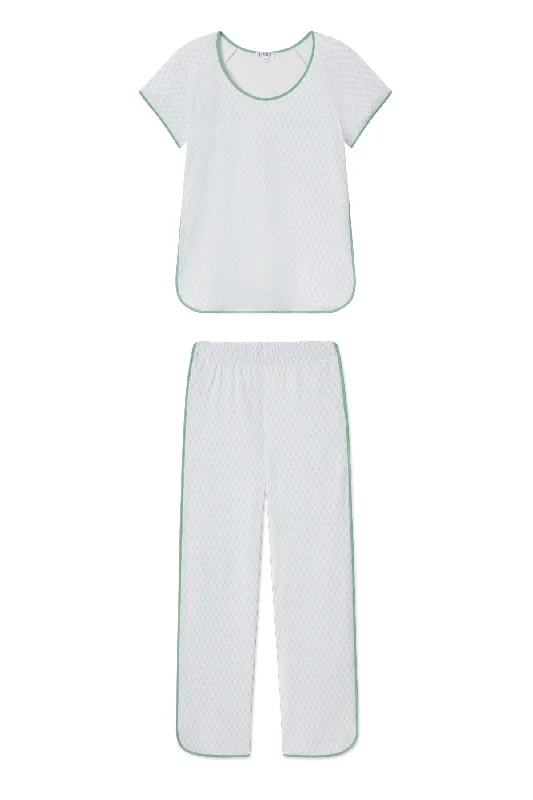 Deep Savings Pima Short-Long Set in Boxwood Blockprint