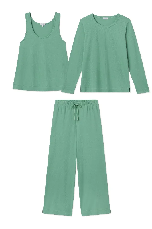 Low Cost Pointelle Pants Bundle in Boxwood