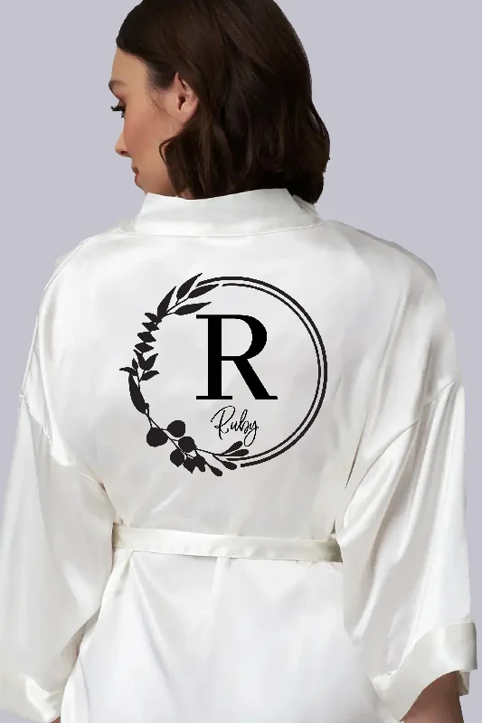 Low Price Bridal Templates - Personalized Initial Flower Style Robe