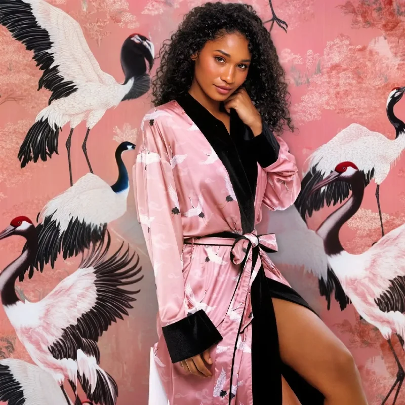 Weekend Specials to Relish Candy Crane Long Satin Robe