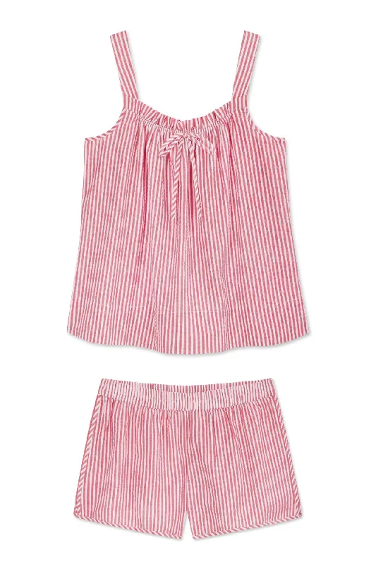 Weekend Price Cuts Galore Alice Shorts Set in Cardinal Seersucker