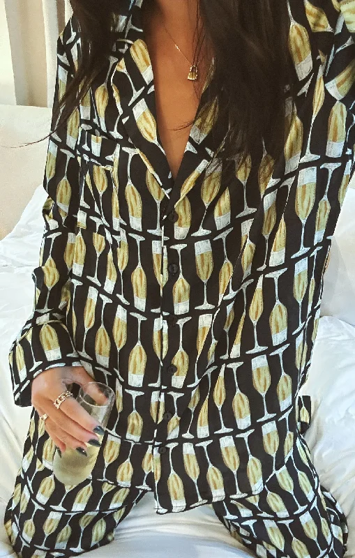 Year-End Deals Classic PJ Set ~ Champagne Silky