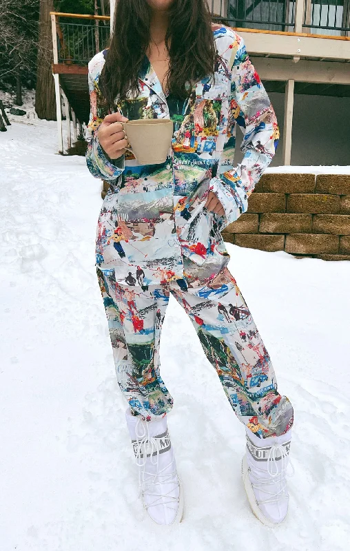 Amazing Value Classic PJ Set ~ Ski Postcard Silky