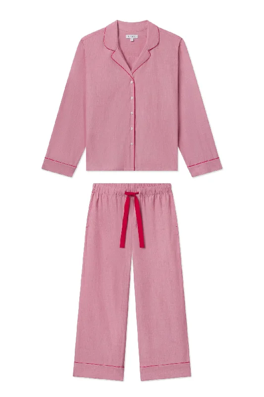 Weekend Offers That Shine Poplin Chloe Long Sleeve Pajama Set in Classic Red
