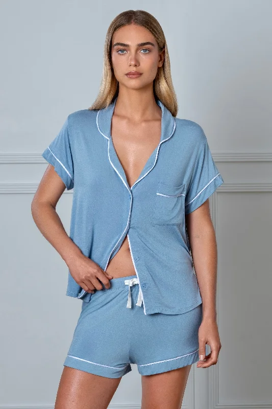 Weekend Deals That Thrill PJ Set Slate Blue