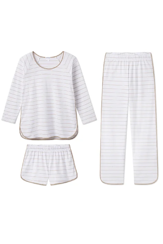 Best Choice Pima Long Sleeve Bundle in Driftwood Stripe