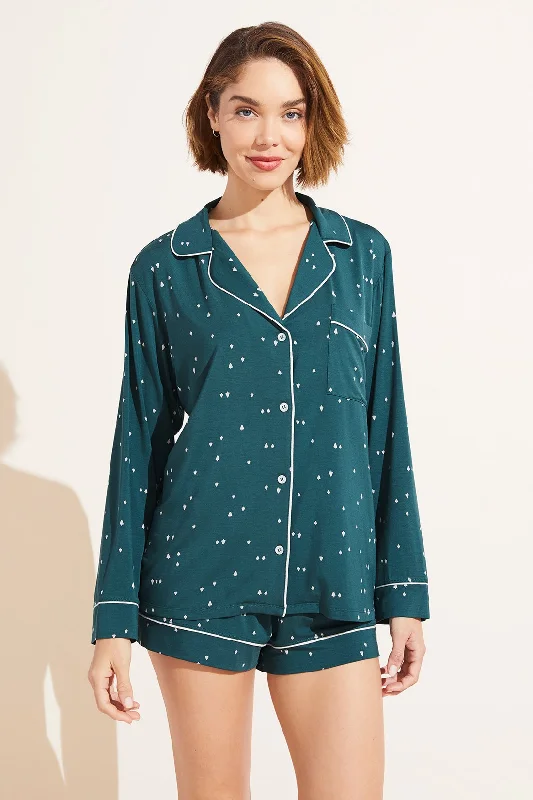 Overstock Clearance EBERJEY~ Gisele Printed Long Sleeve & Shortie Short PJ Set