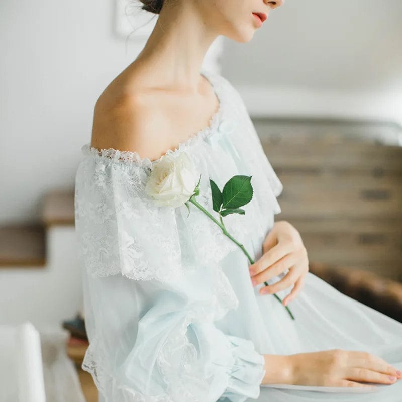 Time-Sensitive Emilia, Off the Shoulder Sleepwear