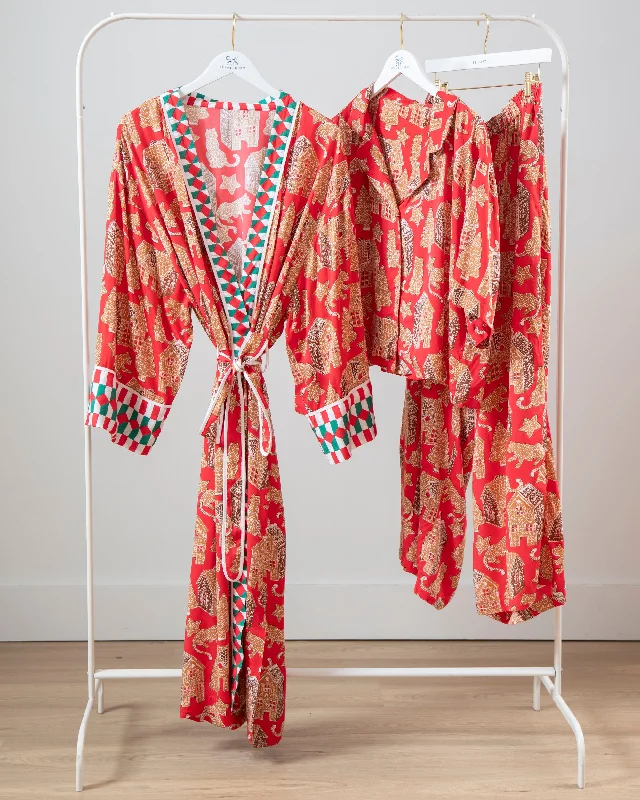Weekend Offers That Excite Gingerbread Party - Satin Wildest Dreams & Robe Set - Ruby