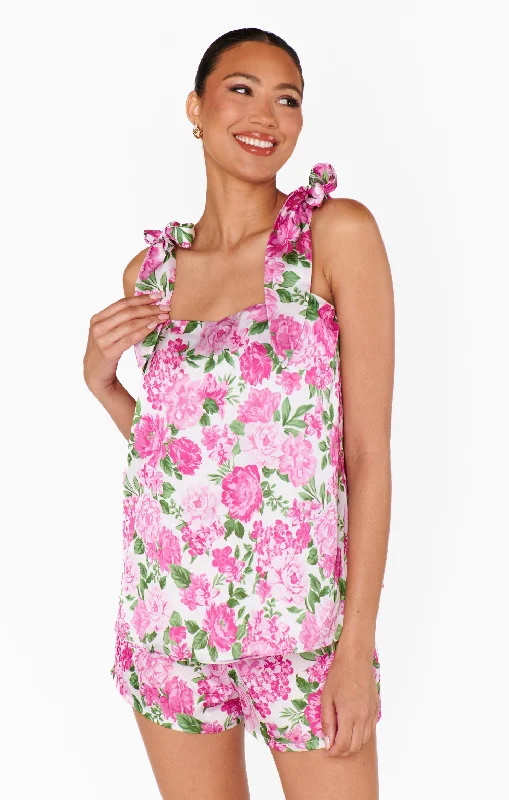 Hurry In Glam Time Shorts ~ Cottage Floral Pink