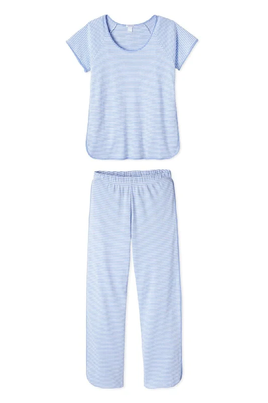 Closeout Deal Pima Short-Long Set in Hydrangea
