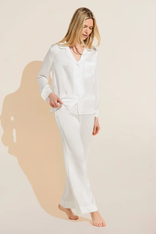 Sale Event Inez Textured Washable Silk Long PJ Set