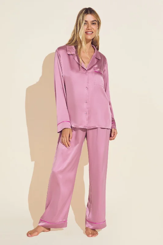 Today's Deal Inez Washable Silk Long PJ Set