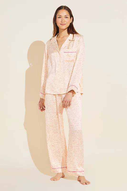 Shop the Weekend Away Inez Washable Silk Printed Long PJ Set