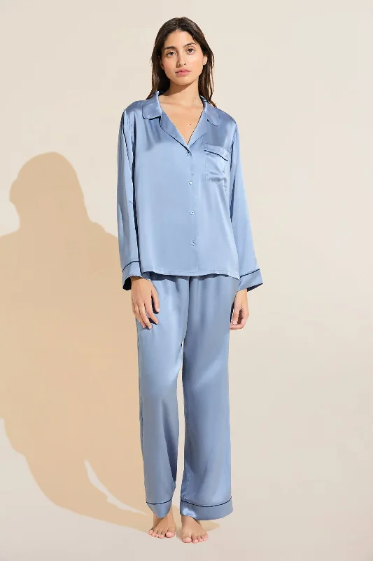 Weekend Offers That Sizzle Inez Washable Silk Long PJ Set
