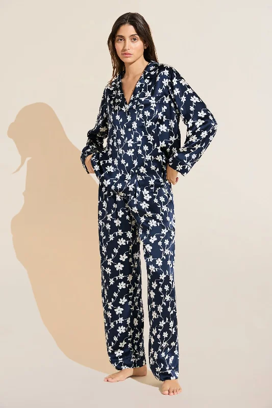 Weekend Savings Fiesta Inez Washable Silk Printed Long PJ Set