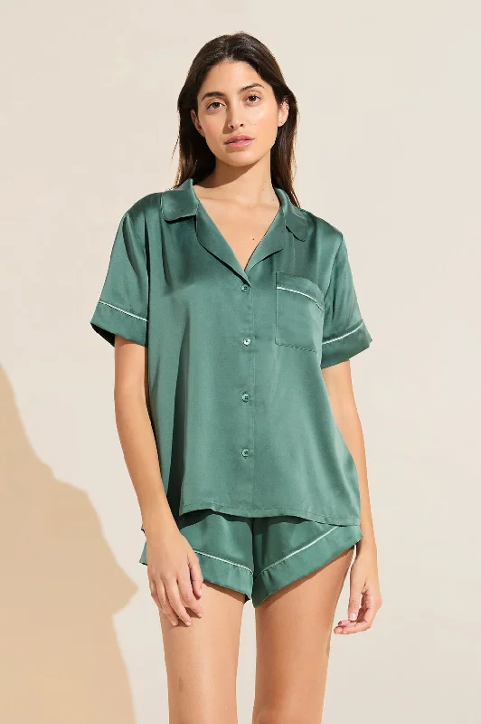 Quick Deals Inez Washable Silk Short PJ Set