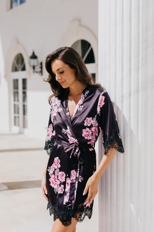 Black With Pink Floral