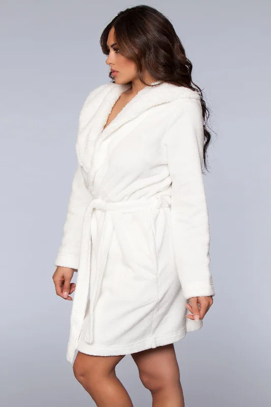 Weekend Deals That Sizzle Janet Short Fleece Sherpa Lined Robe
