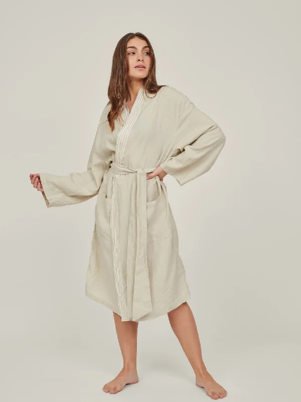 Weekend Offers That Shine Linen Robe In Sand