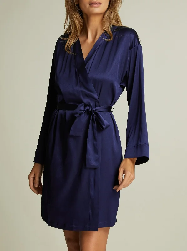 Super Deal Lombard Street Mini Robe in Navy