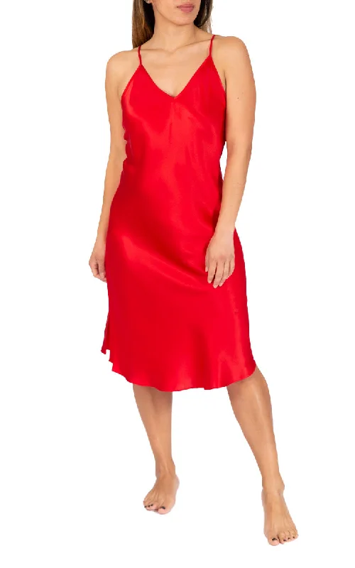 Love & Lustre 100% Silk Chemise with V Neck in Valentines LL540 SALE