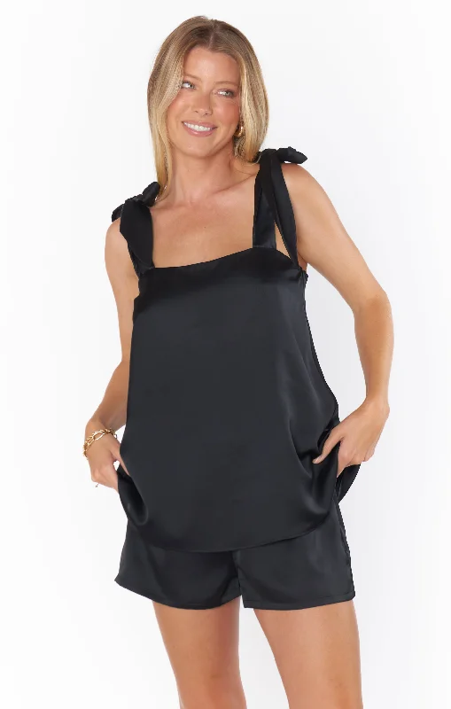 Value Deals Makeup Tank ~ Black Luxe Satin