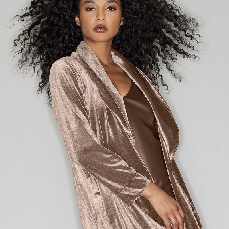 Amazing Value Natori Natalie Velvet Robe in Brown Velvet H74086