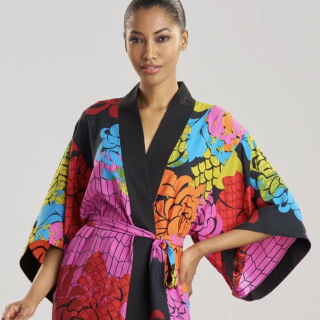The Best Deal Natori Rimini 36" Robe in Black Multi T74141