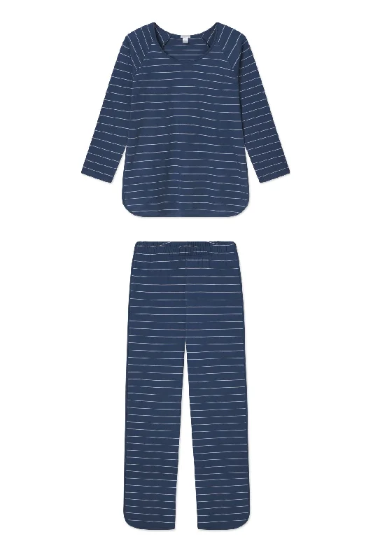 Weekend Specials to Celebrate Pima Long-Long Set in Navy Boating Stripe