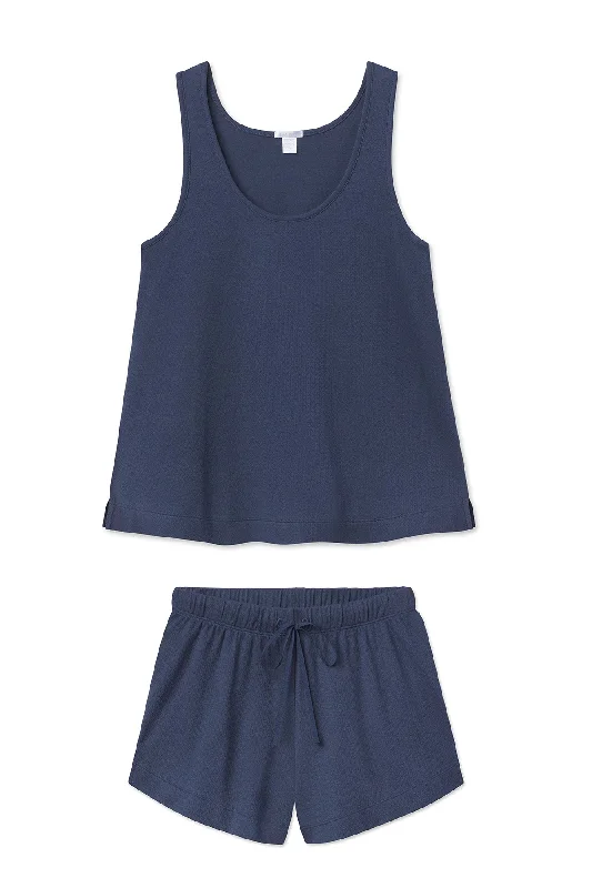Online Deal Pointelle Pajama Shorts Set in Navy